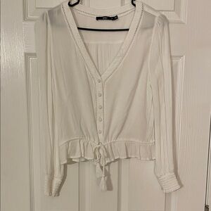White Button-Down Blouse